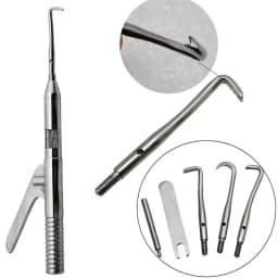 1 Set Dental Automatic Singlehanded Crown Remover Gun set Stainless Steel Dental Surgical Instrument Tools with 3 working tip