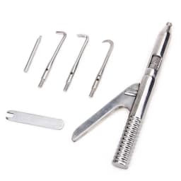 1 Set Dental Automatic Singlehanded Crown Remover Gun set Stainless Steel Dental Surgical Instrument Tools with 3 working tip