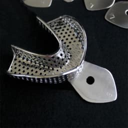 1 Set Dental Lab Equipment Upper Lower Stainless Steel Impression Trays Autoclavable Teeth Tray Teeth Holder Dentist Tools L M S