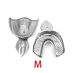 1 Set Dental Lab Equipment Upper Lower Stainless Steel Impression Trays Autoclavable Teeth Tray Teeth Holder Dentist Tools L M S