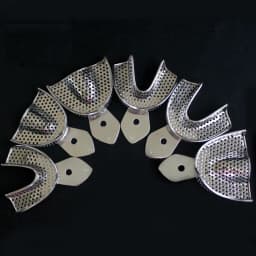 1 Set Dental Lab Equipment Upper Lower Stainless Steel Impression Trays Autoclavable Teeth Tray Teeth Holder Dentist Tools L M S