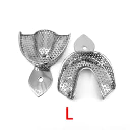 1 Set Dental Lab Equipment Upper Lower Stainless Steel Impression Trays Autoclavable Teeth Tray Teeth Holder Dentist Tools L M S