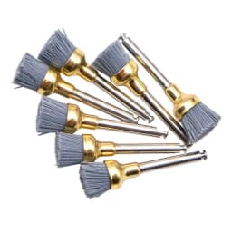 10Pcs Dental Polishing Brush Silicon Carbide Material Latch Flat Bowl Teeth Polisher Prophy Brushes for Contra Angle Handpiece