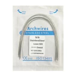 AG 30Pcs Dental Stainless Steel Wire Round/Rectangular Wire Ovoid From Archwire Dentistry Material Dentist Arch Lower/Upper