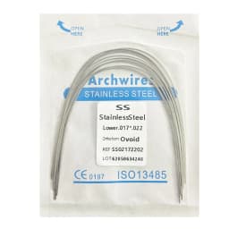 AG 30Pcs Dental Stainless Steel Wire Round/Rectangular Wire Ovoid From Archwire Dentistry Material Dentist Arch Lower/Upper