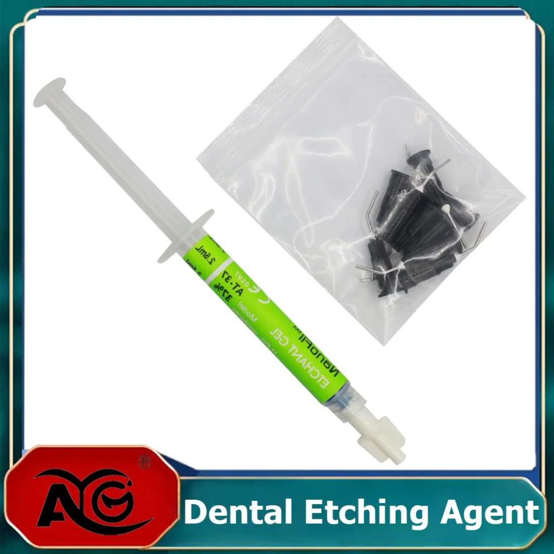 1Pcs AG Dental 37% Phosphoric Acid Etching Gel Dental Etchant Gel Agent Bond Teeth Glue Dentist Adhesive Material 2.5ML/Syringe