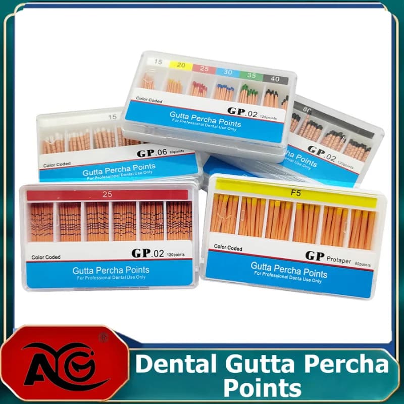 AG 3/5/6Box Dental Gutta Percha Points With Scale Endo Root Canal Obturating Tips Bars Taper 0.02 0.04 0.06 F1 F2 F3