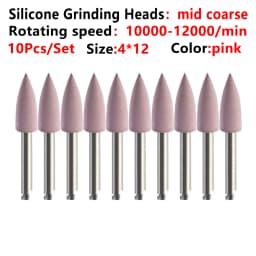10pcs/Lot Dental Silicone Grinding Heads Teeth Polisher Polishing Brushes for Low-speed Machine Silicon carbide Dental Materials
