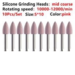 10pcs/Lot Dental Silicone Grinding Heads Teeth Polisher Polishing Brushes for Low-speed Machine Silicon carbide Dental Materials