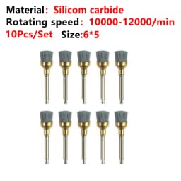 10pcs/Lot Dental Silicone Grinding Heads Teeth Polisher Polishing Brushes for Low-speed Machine Silicon carbide Dental Materials