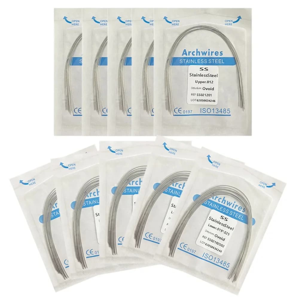 10pack Dental Arch Wires Orthodontic Super Elastic NITI Round Rectangle Archwire Lower/Upper 012/014/016/018/020/16x16/16x22