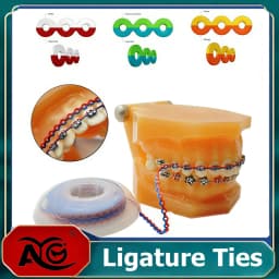 AG 15Feet/Roll New Tow-Colors Ultra Powerchains Rubber Band Dental Orthodontic Elastic Ultra Power Chain Dentist Ortho Materials