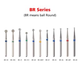 5 PCS Dental Diamond Burs Drill Medium FG 1.6MM For High Speed Hand