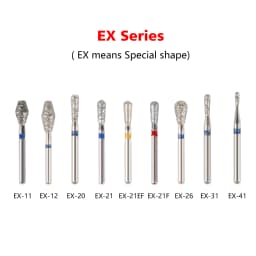 5 PCS Dental Diamond Burs Drill Medium FG 1.6MM For High Speed Hand