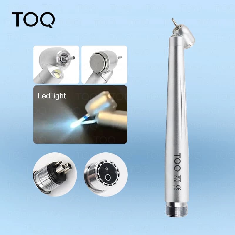 New 45 Degree LED High Speed Handpiece E-generator Integrated Push Button Handpiece Single Water Spray Dentistry Tool