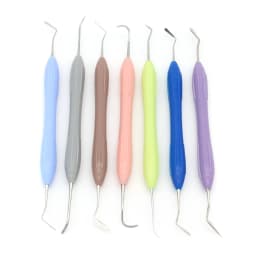 JUMTOP 7Pcs Dental Resin Filler Composite Resin Filling Restoration Tools with Silicone Handle