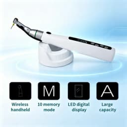 JUMTOP Wireless Dental LED Endo Motor with Mini 16:1 Contra Angle, High Torque, High Speed and Stable Output