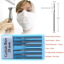 1Pack Dental Tungsten Carbide Steel Burs FG/Endo/FGXL/RA for High/Low Speed Handpiece Tungsten steel Dentist Lab & Clinic Use