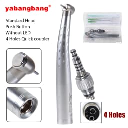 KaVo Style Dental High Speed Handpiece Standard/Big head Single spray Push Button Turbine + 4Hole Quick Coupler Swivel