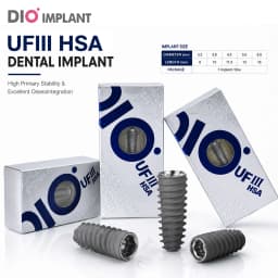 Dental DIO UFIII HSA Implant Fixture Internal Hex Submerged Type Grade 4 Titanium SLA Surface for Dental Surgery
