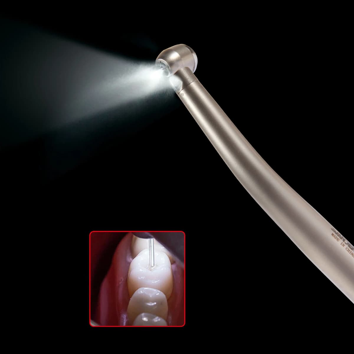 NSK Style Dental LED E-generator Fiber High Speed Handpiece Internal Triple Spray Air Turbine 2/4Holes Push Button Chuck