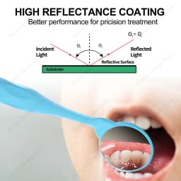 10pcs Dental Odontoscope Rhodium Mouth Mirrors Front Surface Intraoral Photography Mirror Exam Reflector Glass Single Sided