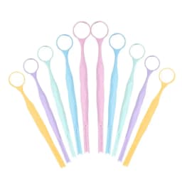 10pcs Dental Odontoscope Rhodium Mouth Mirrors Front Surface Intraoral Photography Mirror Exam Reflector Glass Single Sided