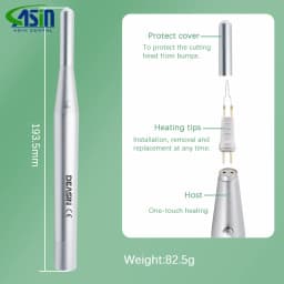 Dental Gutta Percha Cutting Heated AA Battery Removable Model Teeth and Gum Cutter Electrocoagulation Hemostatic With Pen 8 Tips