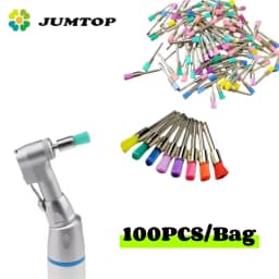 JUMTOP Dental Prophy Brushes Latch Type Nylon Polishing Bristles for Low Speed Contra Angle