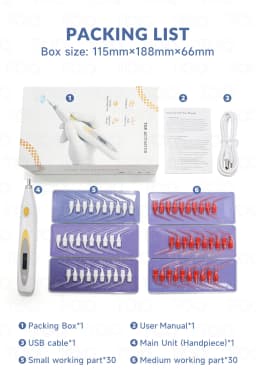 TOQ Dental Wireless Endo Activator Sonic Irrigator 60Pcs Tips Type‑C Rechargeable Root Canal Cleaning 3 Modes Endodontic
