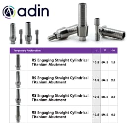 Compatible with ADIN System Multi Unit Abutment Transfer Post Analog Abutment Screw Healing Cap Medical Grade Titanium