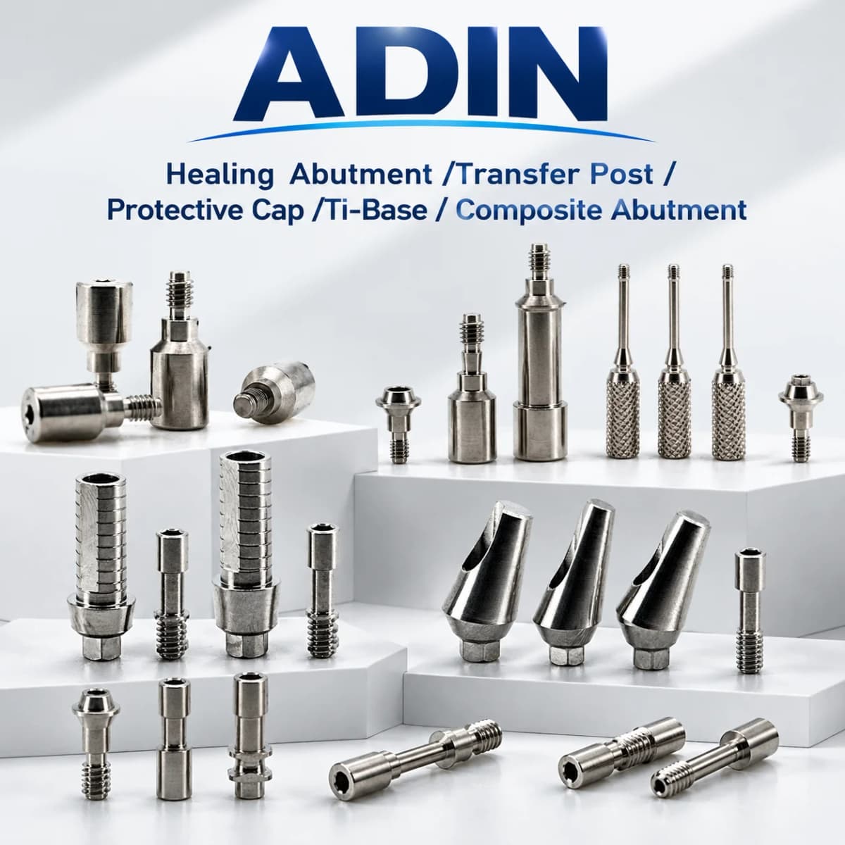 Compatible with ADIN System Multi Unit Abutment Transfer Post Analog Abutment Screw Healing Cap Medical Grade Titanium