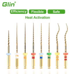 Glin Dental Heat Activated Gold Flexible Endo Files Canal Root Treatment Rotary Golden File Dentist Tools Endodontic Files