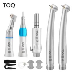 Dental High & Low Speed Handpiece Kit Straight Contra Angle Single Water Spray Air Turbine 2/4 Hole Dentistry Tools Set