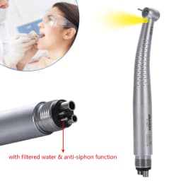 1-5Pcs Dental LED E-generator High Speed Handpiece 4 anti-siphon & 4 water spray With filtered water 4 Hole