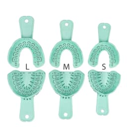 JUMTOP 3 Pairs Dental Implant Tray S/M/L Full Mouth Removable Partial Mold Tray Plastic Teeth Holder Dentistry Materials