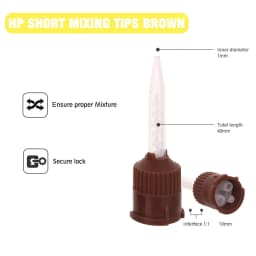 50PCS Dental Disposable Mixing Tips Brown 1:1 Intraoral Tips Mixing Head for Light Weight Silicone Rubber Materials Impression