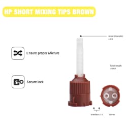 50PCS Dental Disposable Mixing Tips Brown 1:1 Intraoral Tips Mixing Head for Light Weight Silicone Rubber Materials Impression