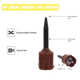 50PCS Dental Disposable Mixing Tips Brown 1:1 Intraoral Tips Mixing Head for Light Weight Silicone Rubber Materials Impression