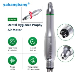 360° Swivel Dental 4:1 Hygiene Prophy Handpiece 2/4 Holes Air Motor Straight Nose Cone/Disposable Prophy Angles