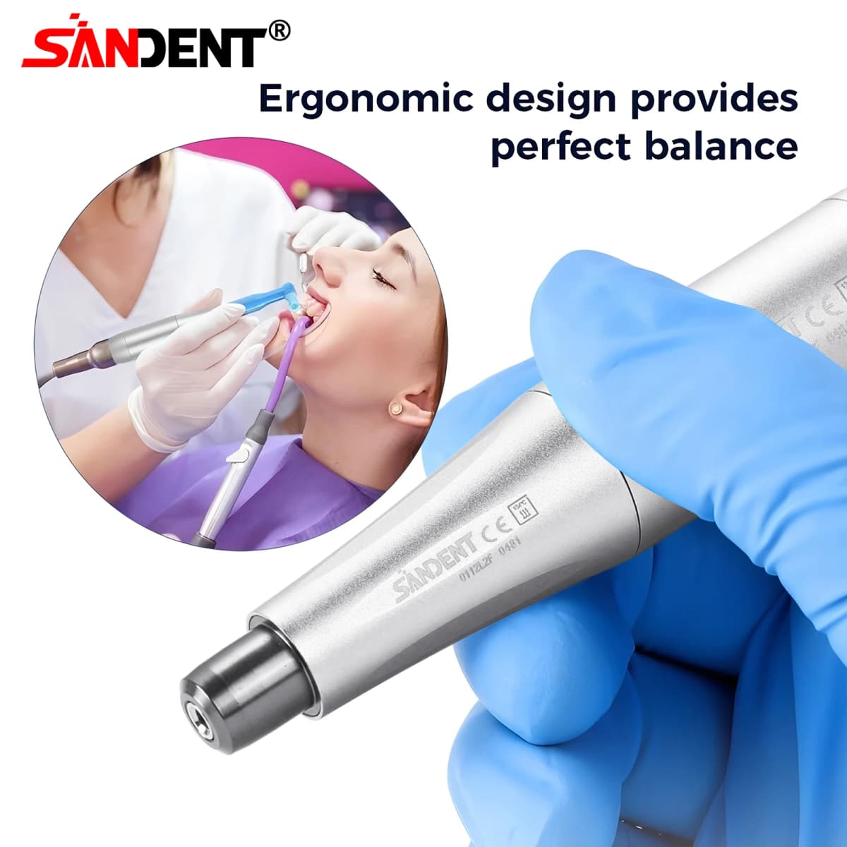 360° Swivel Dental 4:1 Hygiene Prophy Handpiece 2/4 Holes Air Motor Straight Nose Cone/Disposable Prophy Angles