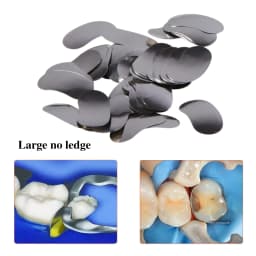 50Pc/Box Dental Metal Matrices Band/with Ledge Sectional Contoured Matrix Refill S/M/L 35μm for Teeth Replacement Dentsit Tools