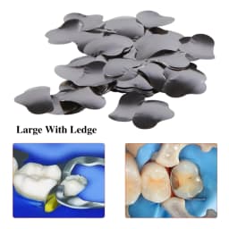 50Pc/Box Dental Metal Matrices Band/with Ledge Sectional Contoured Matrix Refill S/M/L 35μm for Teeth Replacement Dentsit Tools