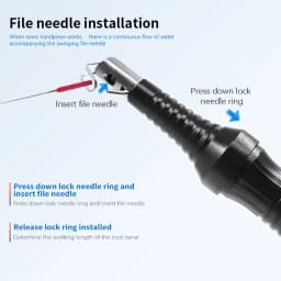 JUMTOP Dental Ultrasonic Root Canal Cleaning Handpiece Air Sonic Activator with 12Pcs Rispisonic Files