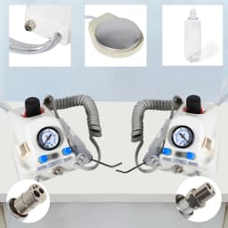 Portable Dental Air Turbine Unit Working with Compressor Triple Spray Syringe Bottle & Pedal 2/4 Holes Dentist Cleaning Tools