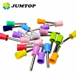 JUMTOP 100Pcs Dental Polishing Head Cup Shape Silicone Latch Type Polishing Brush Cup for Low Speed Handpiece