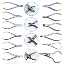 JUMTOP 18Pcs Dental Orthodontics Pliers Set Orthodontic Forceps End Cutter Plier Bracket Brace Remover Plier