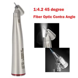 SKYSEA Dental Fiber Optic 1:4.2 Increasing Speed Handpiece 45°Angle LED Contra Angle Inner 4 Way Spray