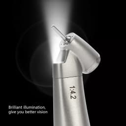 SKYSEA Dental Fiber Optic 1:4.2 Increasing Speed Handpiece 45°Angle LED Contra Angle Inner 4 Way Spray