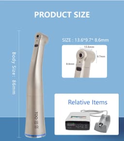 1:1 Contra Angle Internal Water Spray Fiber Optical Low Speed Handpiece with CA Bur Dental Supply Consumables
